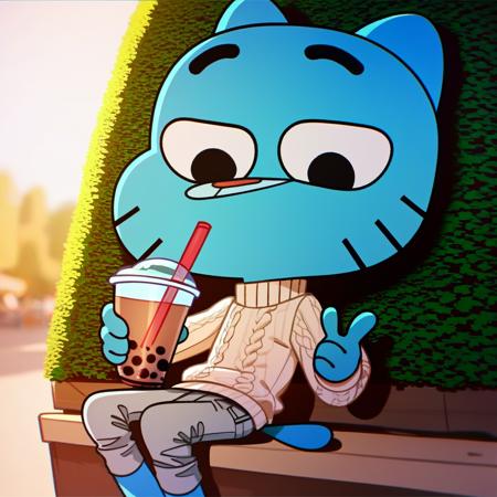 "The Amazing World of Gumball" Gumball Watterson Pony Diffusion v6 XL