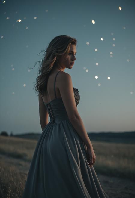 cinematic film still <lora:ul0px:1>,ul0px style,art,hair,dress,sky, . shallow depth of field, vignette, highly detailed, high budget, bokeh, cinemascope, moody, epic, gorgeous, film grain, grainy