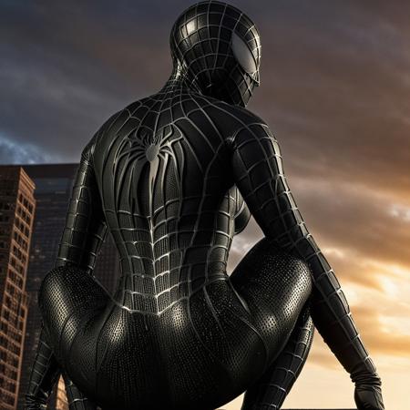 score_9, score_8_up, score_7_up, best quality, realistic, masterpiece, beautiful detail, hyperrealistic, afternoon sky, ((1girl, woman body, big breasts)), amazing detailed full body of a beautiful japanese girl, wearing a realistic and highly detailed black raimi spider-man suit, ((huge muscular girl)), professional model wears ultra - detailed black raimi spider - man suit, ultra - detailed and grained black raimi spiderman suit, suit covered entire body and hand, black spiderman gloves, wet, (spread leg), (full body), (dirty skin), close up, octane render, highly detailed, volumetric, dramatic lighting, (highest quality:1.1), (HDR:1.3), (top quality, best quality), realistic, high definition,