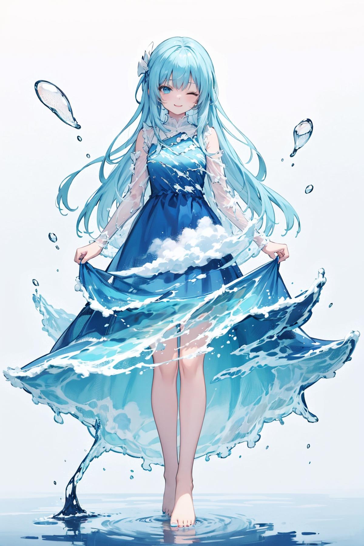 【Concept】Liquid Clothes/Liquid Dress 水裙 image by rerorerorero