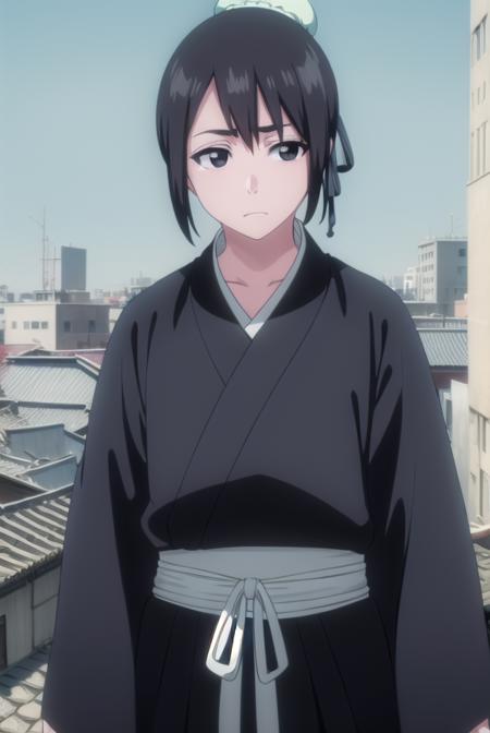 momohinamori, <lora:momohinamoriv2-lora-nochekaiser:1>,
momo hinamori, black hair, hair bun, single hair bun, bun cover, short hair, (black eyes:1.5),
BREAK long sleeves, japanese clothes, kimono, haori, black kimono, hakama, black hakama,
BREAK outdoors,
BREAK looking at viewer, (cowboy shot:1.5),
BREAK <lyco:GoodHands-beta2:1>, (masterpiece:1.2), best quality, high resolution, unity 8k wallpaper, (illustration:0.8), (beautiful detailed eyes:1.6), extremely detailed face, perfect lighting, extremely detailed CG, (perfect hands, perfect anatomy),