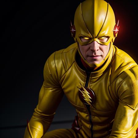 Hyperrealistic art of  <lora:The Flash SD1.5:1.2>
The Flash a man in a yellow and red costume Eobard Thawne Reverse Flash glowin red eyes, Extremely high-resolution details, photographic, realism pushed to extreme, fine texture, incredibly lifelike