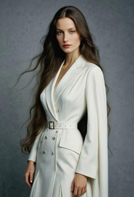 Extremely beautiful woman,very long hair, masterpiece, 1960s style portrait photograph by Annie Leibovitz, Rolleiflex medium format tlr