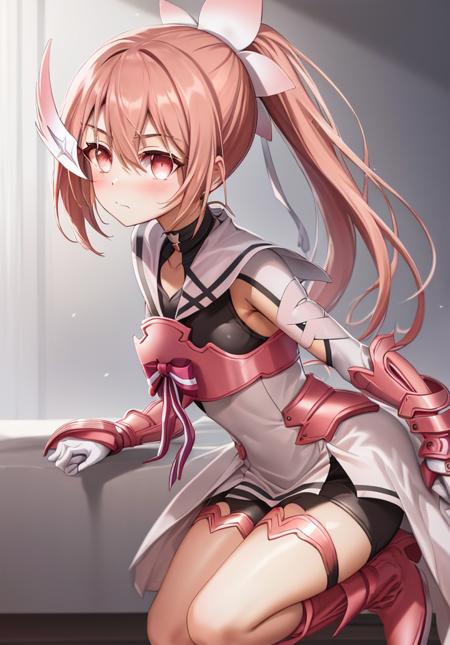 <lora:Yuuki_Yuna-10:1>,Yuuki_Yuna, 1girl, solo, long hair, blush, hair ornament , gloves,dress, ribbon, hair between eyes, very long hair, hair ribbon, ponytail, pink hair, boots, shorts, (pink eyes:2),white dress, armor, side ponytail,magical girl, bike shorts, gauntlets,
,(masterpiece),(best quality),(high resolution illustration), lustrous skin, high resolution, (intricate details, bishoujo), ((finely detailed beautiful eyes and detailed face,handsome face, detailed face)),Best Quality, Hyper Detailed,(masterpiece), (best quality),game cg,masterpiece,(best quality),((Beautiful eyes, detailed eyes)),