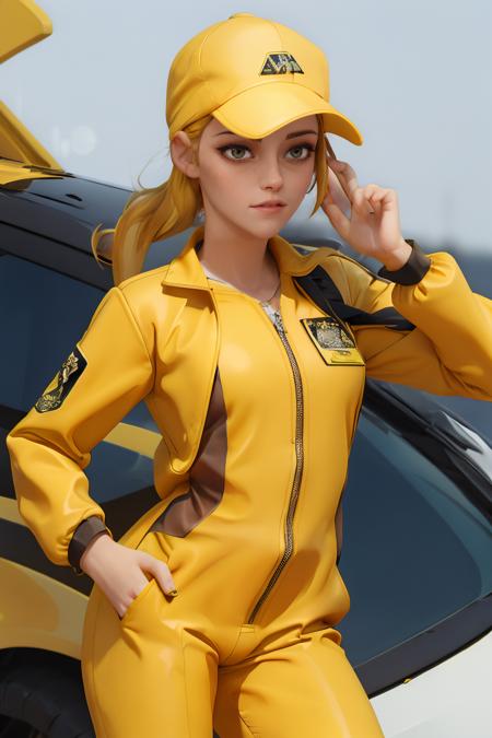 kst3w, face ,  yellow flightsuit  <lora:kst3w:1>