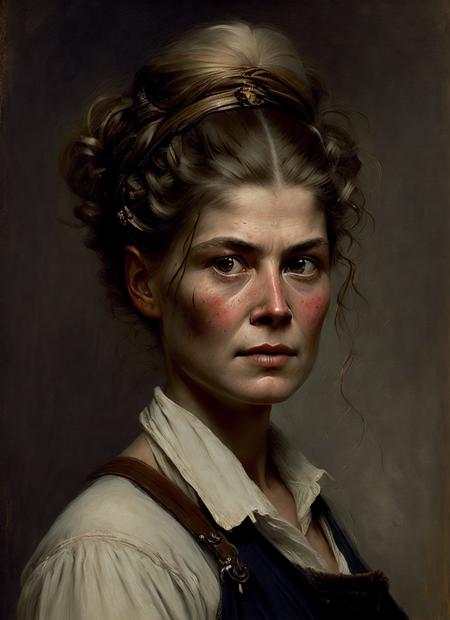 a portrait of sks woman coal miner in 19th century, beautiful painting with highly detailed face by greg rutkowski and magali villanueve, <lora:locon_rosamund_v1_from_v1_64_32:1.3>