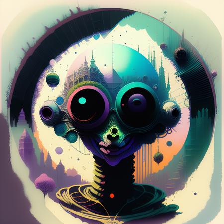 circular design, vector art, (pastel full-bleed illustration of dark plague aliens as bored as bored can be); character design by Beksinski, Caravaggio, Max Ernst, Charles Vess; simple line art, flat illustration, digital print, radiant; art inspired by Dan Mumford, Rutkowski, Roy Lichtenshtein, Ismail Inceoglu; mixed media, gouache, 128k, cinema 4d, uhd, hd hdr, microfilm, polaroid, loose gestures, inkpunk, CGSociety, solarpunk, crispy quality, sharp, muted, volumetric lighting, intricate, ample negative white space, doodle, zendoodle, Louis Rhead, as a logo   <lora:VectorAliens-05:1>