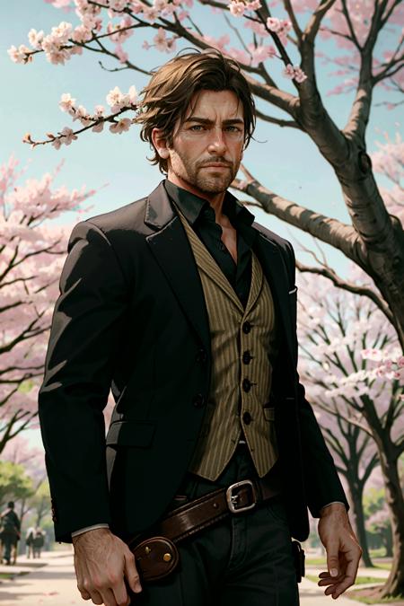 ((ultra detailed, masterpiece, best quality))
<lora:RDR2Arthur:0.8>
RDR2Arthur, 1boy, solo, cowboy shot, short hair, Beneath a cherry blossom tree in bloom, modern suit with a hint of traditional influence, stoic expression while holding a sakura branch