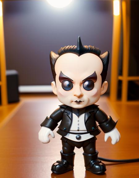 <lora:diffusiondesign_KlausNomi_LoRA_1.09:0.9>, full body wide studio product shot, figure of klaus nomi, studio lighting, soft, sculpture, cute, adorable, pixar, figurine, funko pop,  full view