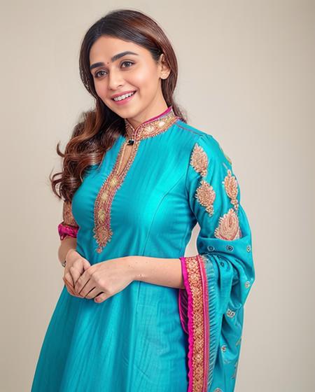 photo of amru woman, conservatively dressed,  wearing high neck Turquoise Churidar Suit that cover the neck chest and abdomen, laughing look, looking at viewer, anatomically accurate with clear skin texture,  simple glam interior background in bokeh  <lora:amru_Amruta_Khanvilkar_SD15_LoRA_prodigy_local_regs:1>