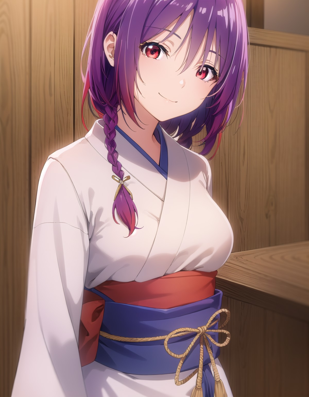 yuzukiaoba, <lora:yuzuki aoba s1-lora-nochekaiser:1>,
yuzuki aoba, (red eyes:1.3), hair between eyes, purple hair, braid, ...