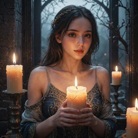 Shining like a candle in the dark dreamlike, hyperreal, octane render, artwork by artgerm, detailed intricate illustration, heavenly atmosphere, digital art, overdetailed art, concept art, complementing colors, trending on artstation, cgstudio, the most beautiful image ever created, dramatic, subtle, details, award winning artwork, beautiful scenery, unreal engine, 8k,