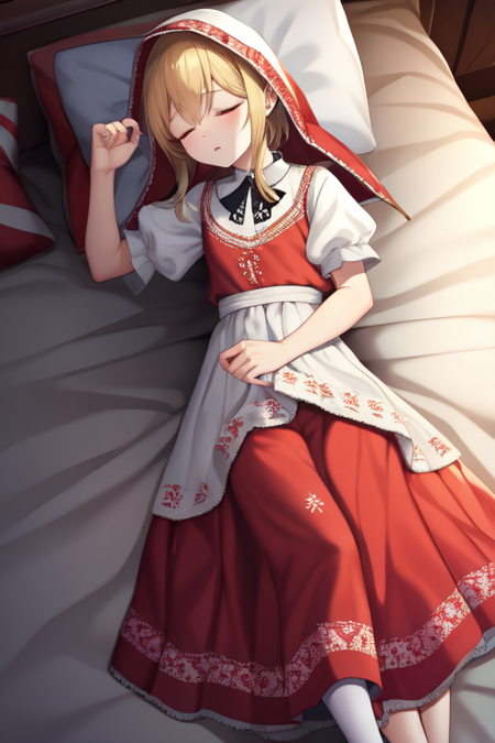 slavic dress, sleeping