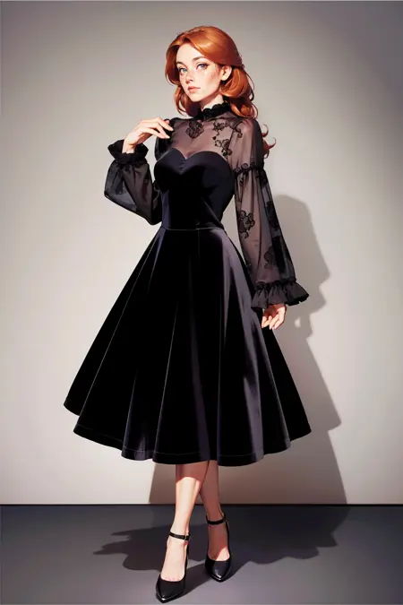 Velvet and Sheer Dress