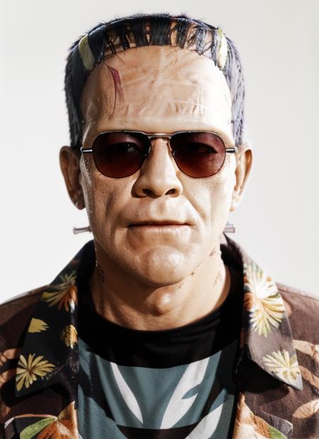 f1, headshot, man, solo, man in ((hawaiian shirt)) and sunglasses,  full body, full body shot, white background, no background, PNG, natural lighting, no shadows, ultra detailed, hyperrealistic, 80mm, 4k, 8k, 8k realistic, sharp focus, intricate, high resolution  <lora:Frankenstein:1>