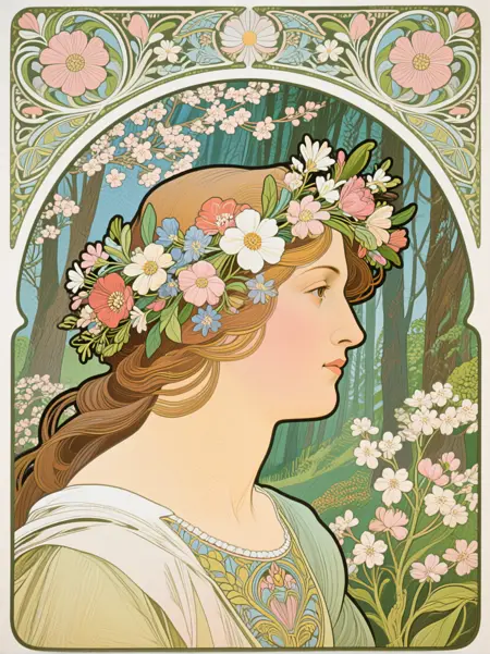 Alphonse Mucha Style Lora