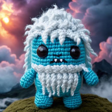 Unicorn monster,
Thunder god's stormy peak ,
movie scene  in amigurumi style, extremely fuzzy yarn,
HD, 8k, highly detailed, perfect composition, depth of field, cinematic lighting, volumetric lighting, color graded, film grain, 
<lora:Amigurumi_Style_XL_LyCoris_v1.5.2:0.65> <lora:add-detail-xl:0.64>