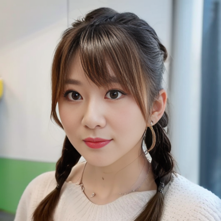 erica,tvb,kawaii, instagram, artist, 8k,
photorealistic,  double braid, long hair, best quality,  depth of field, detailed face, face focus, shiny skin,   blurry background, slim body,  close up, front view, looking at viewer, smile