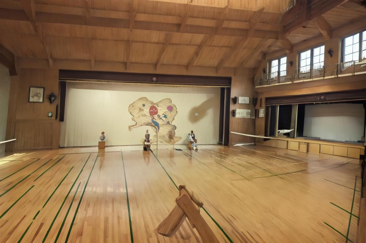 体育館 Japanese school gymnasium SD15 image by swingwings