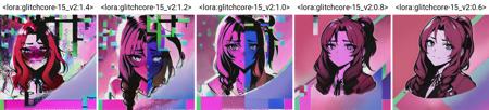 glitched, artefact, (corneo_aerith:0.7), colorful background,<lora:glitchcore-15_v2:1.4>