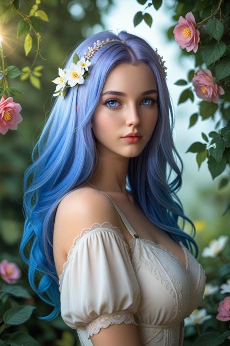 FGBH, 1girl, blue hair, long hair, gradient hair