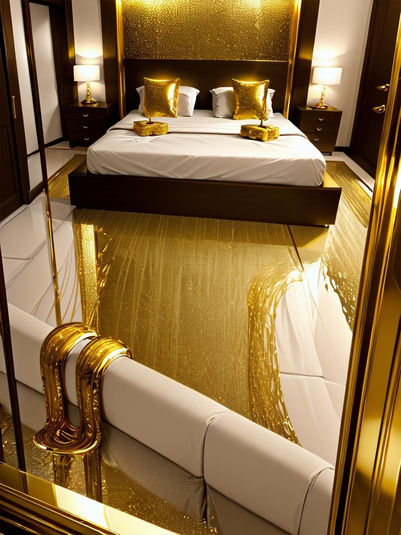 gold Luxury bedroom image by KimTarou