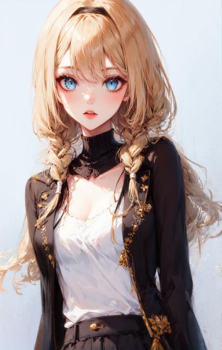 1girl, blonde hair,  <lora:pardofelisHonkaiImpact_v10:0.7><lora:style_TAYA:1>