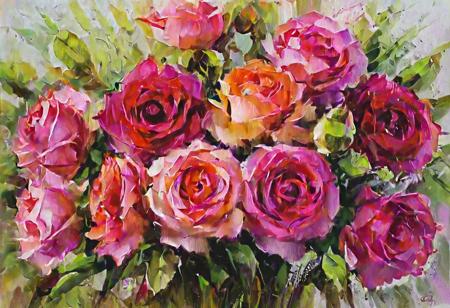 Roses - Flower of love: A stunning depiction of a bouquet of roses,