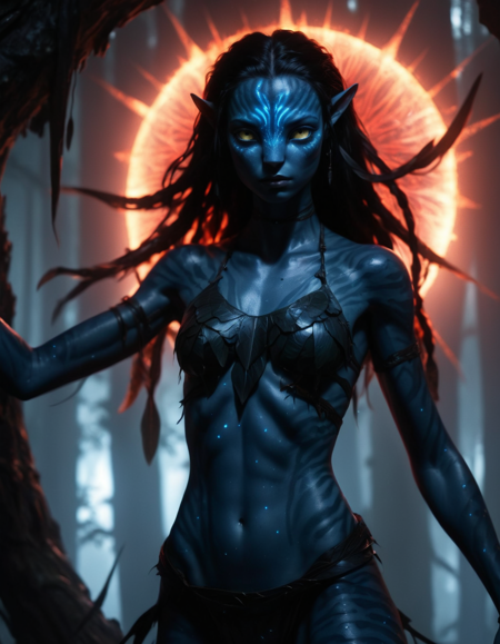 Avatar navi alien with blue skin