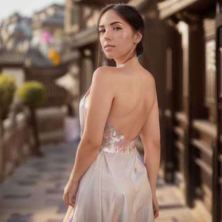 masterpiece, best quality,(Cinematic sense), photography, 1woman <lora:Agathe_Auproux:1>, detailed, 4k, HDR, shallow depth of field, broad light, high contrast, backlighting, bloom, light sparkles, chromatic aberration, sharp focus, RAW color photo,china dress,Highly detailed face,detailed eyes,(solemn looks),classical Chinese garden, perfect hands, flonix_better