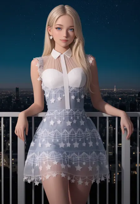 Sleeveless star print dress