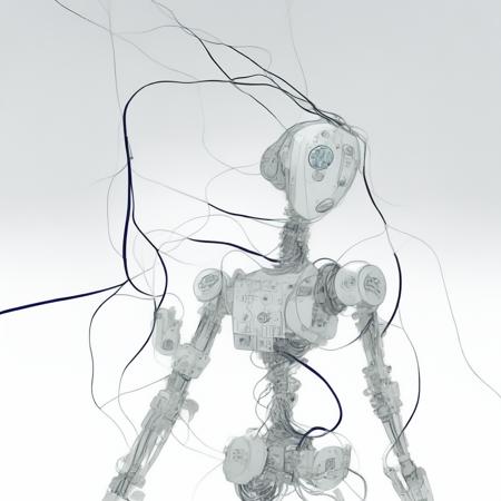 anime wires, circuitry, silicon, chips, polished steel, when robotics are not yet fully completed (ScuffedRobotics style:1) <lora:djzScuffedRobotics:0.8)