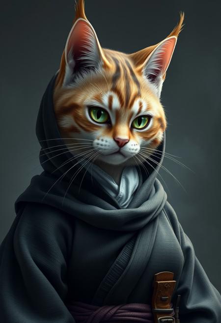 (((detailed, beautiful, high quality))), female humanoid cat, furry, anthropomorphic, monk clothes