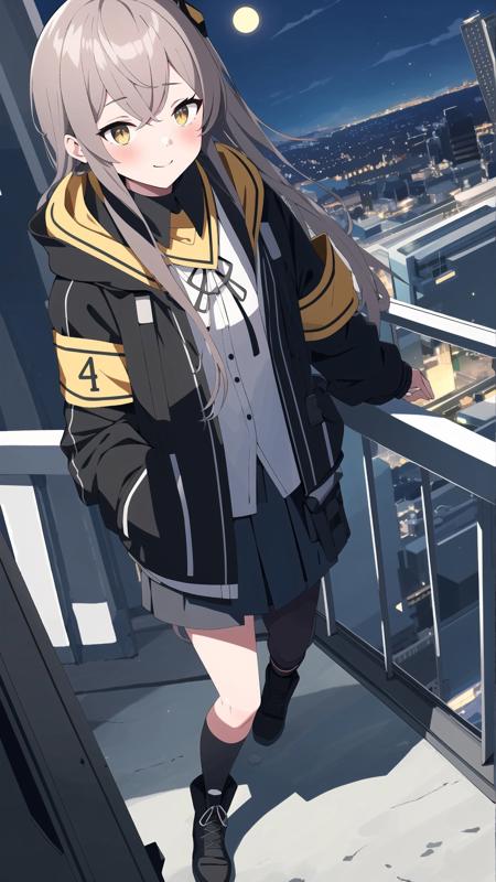 ump45, 1girl, solo, long hair, blush, skirt, brown hair, shirt, hair ornament, gloves, ribbon, holding, brown eyes, jacket, yellow eyes, white shirt, grey hair, pantyhose, boots, open clothes, black gloves, hood, fingerless gloves, black footwear, open jacket, black jacket, black pantyhose, black ribbon, neck ribbon, one side up, scar, hood down, armband, hooded jacket, scar on face, scar across eye, knee pads,   Buffet  New version  Version management v0.4 15 Runs 0 Downloads Uploaded	Jan 2, 2024 12:41 PM Base Model	SD 1.5  Run  Download   Run in App TAMS API Interface Service  Download the model file  Use without crediting  Share merges of this model  Use different permissions on merges  Commercial use: None