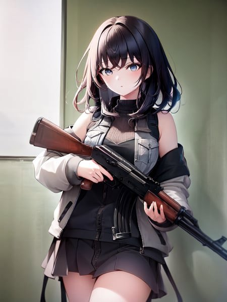 ak-47 akm kalashnikov_rifle assault_rifle holding_gun
