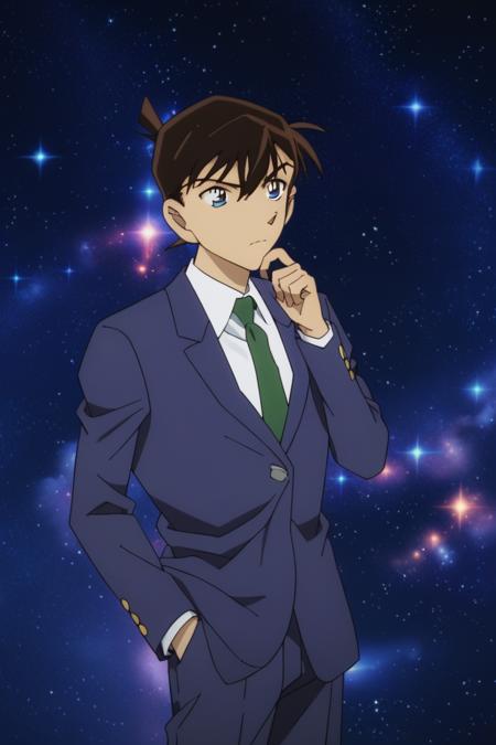 shinichi kudo, brown hair, blue eyes,