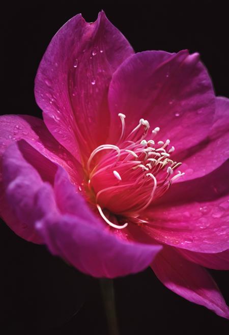 Silver pink as water drop transparent, detail, best art, blooming, extremely exquisite beautiful, extremely detailed, CG art, unity, 8k art delicate, amazing, fine detail, masterpiece, best quality, extreme detail, extremely detailed CG unified 8k wallpaper, ridiculous, incredibly ridiculous, super Detailed, High resolution, extremely detailed, Beautiful night, a crazy flower is using a little light to cut through the darkness! Neon red and white light drops<lora:SDXL 1.0- vant_blk_contrast_V2.0:1.7>,<lora:Elemental_Wisps_SDXL:0.1>,