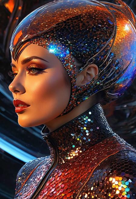 Extremely Beautiful Alien Lady, 
Outerspace Encounter, 
Dangerous exploration, 
nightmarish twilight essence, 
bizzare, 
strange, 
discomfort, 
sequin, 
strass, 
grey brown Amber red orange tonalities, 
black chrome obsidian, 
double exposure effect, 
Karol Bak Art, 
Ciro Marcetti Art, 
Art by Kyrielle, 
Luis Royo influence, 
Broken Glass effect, 
no background, 
stunning, 
something that even doesn't exist, 
mythical being, 
energy, 
molecular, 
textures, 
iridescent and luminescent scales, 
breathtaking beauty, 
pure perfection, 
divine presence, 
unforgettable, 
impressive, 
breathtaking beauty, 
Volumetric light, 
auras, 
rays, 
vivid colors reflects, 
Watercolor, 
trending on artstation, 
sharp focus, 
studio photo, 
intricate details, 
highly detailed, 
by greg rutkowski