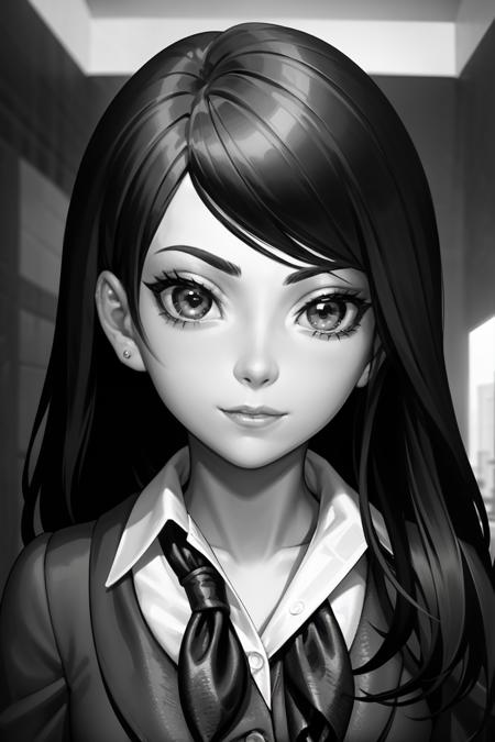 <lora:PolinaTinyBunny:0.57>, PolinaBlackWhite, a school girl, brown eyes, school uniform, (park:1.1),(best quality:1.1), (masterpiece:1.2), high quality shadow, beautiful detailed, (high detailed skin, skin details),(wide_landscape,8k), beautiful face, detailed eyes , depth of field, dramatic light, best quality, highres, best shadow, best illumination, black and white