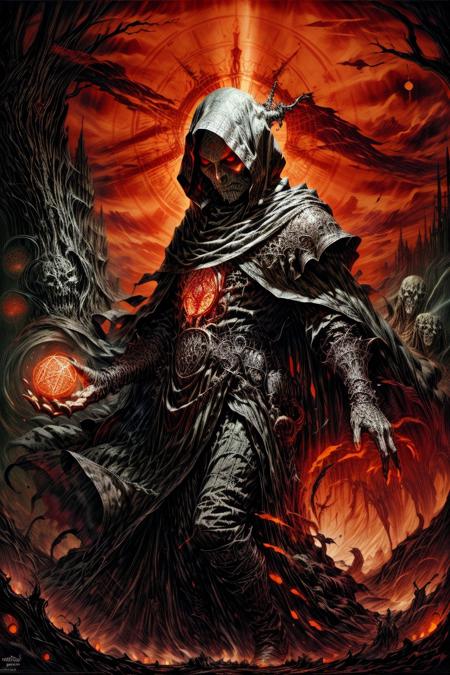 score_9, score_8_up, 8, score_7_up, solo,  
fantasy style, masterpiece, 8k, dynamic pose, 20 y.o, <lora:Fantasy_Classes_SD:1>,

(Dungeons and Dragons) Thorough, analog style, eye focus, highest quality, (highly detailed skin), full body, photo of a exquisitely beautiful,

BREAK
DnD_Grainyboyz,grainy, noise, Dark cyberpunk artwork of THE PROGENITOR OF LUST, Extremely hyper realistic detailed, A massive, withered tree stands at the center of a sunless grove, its roots tangled with ancient, forgotten symbols carved into the stone. Surrounding it are towering, wilted sunflowers, their twisted forms casting long shadows. In the darkness, a hooded figure whispers incantations, summoning ghostly apparitions that drift through the air, all illuminated by the faint glow of a sun crystal embedded in the cave ceiling. in the style of the decaying empire of Wurstreich, dark magic and grotesque creatures abound, inspired by Sean Aaberg's punk aesthetic, dark fantasy world combines grim landscapes with vibrant, exaggerated colorful art, heroes skirmish monstrous foes in a setting where rebellion, decay, and mysticism intertwine, crafting a unique, immersive vibe , the scene is captured in dimly lit dark fantasy but vibrant colors, with bold ink lines defining form against the watercolor wash of the aged paper

BREAK
oil painting, BadDream, negative_hand, NEG_EMBED_STABLE_YOGI_V3, FastNegativeV2, AissistV2
(detailed:1.3), (sharp focus:1.1), medieval style, (expressive face:1.2),,