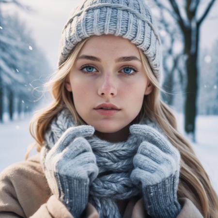 Create a stunning 8K ultra-detailed image featuring a 23-year-old blonde German woman in a captivating winter scenario. Capture the essence of her beauty, the wintry atmosphere, and the cultural elements that reflect her German heritage. Pay attention to intricate details, such as frost-kissed landscapes, traditional winter clothing, and the subtle expressions that convey both warmth and the crisp chill of the season. This image should evoke a sense of charm, cultural richness, and the serene beauty of a winter day in Germany.