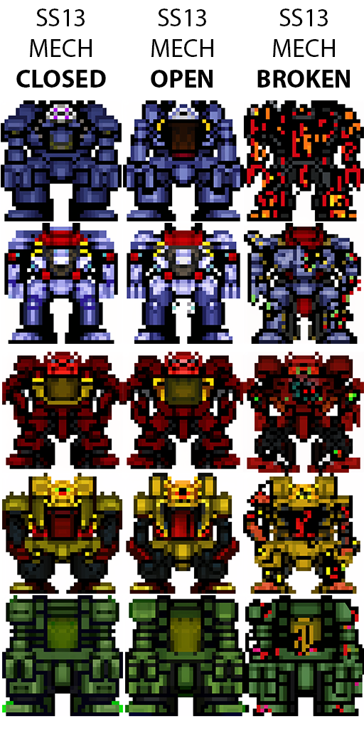 Mechs Pixel Art sprites - Space Station 13 [Pixel perfect, pixel art]  image by SteampunkEngineer