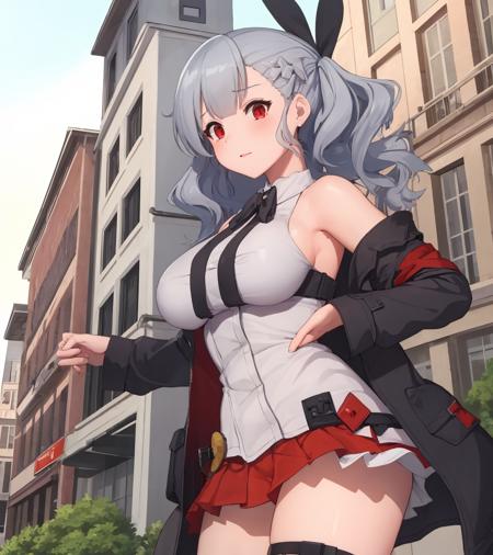 (1girl, SPAS12:1), (fivesevennormal:1), city, off shoulder, sleeveless, black jacket, cowboy shot, white shirt, skirt, red eyes
<lora:SPAS12:1> <lora:FiveSevenNormal_Costume:1>