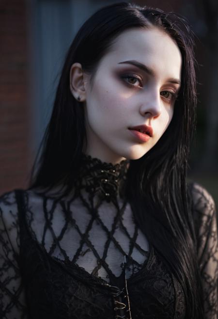 (((top-priority))), real-life, goth-girlfriend, split ambient twilight light, shallow focus, realistic shadows, ideal, vellus hairs, best image, best quality, depth of field, perfect composition, suggestive