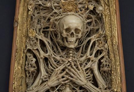score_9, score_8_up, score_7_up, score_6_up, score_5_up, score_4_up,<lora:Fant5yP0ny:0.8> This is the preserved phalanges (finger bones) of a holy person who was murdered for their faith.  The three yellowed bones are held inside a brass or glass reliquary attached to a 
hemp rope that can be worn around the neck or 
wrist.