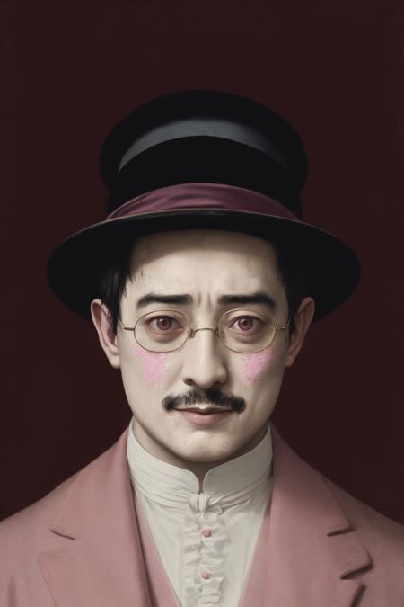 Filthy Frank Joji George Miller Papa Franku pink guy chin-chin  portrait, Victorian Era painting, making funny exhaggerated cringe facial expressions, 8k, 4k, (highres:1.1), best quality;