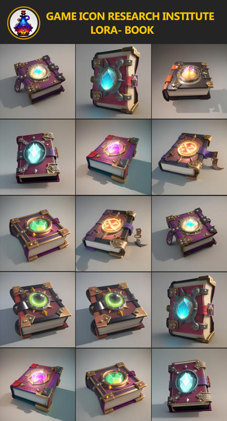 Game icon research_book_Lora v3.0