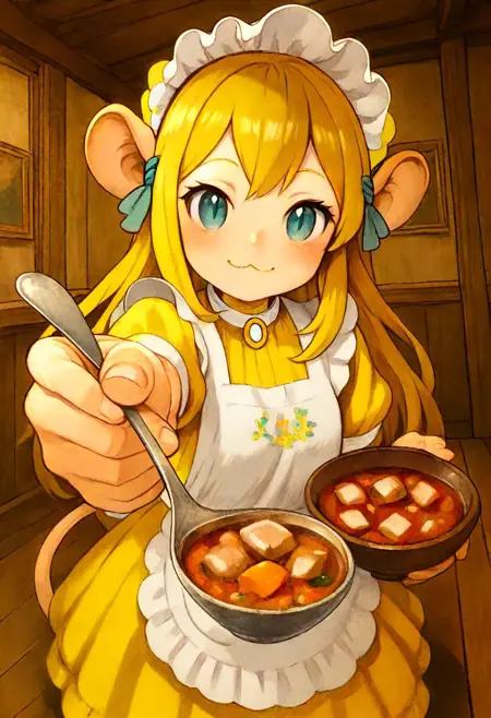 Girl giving you food - concept