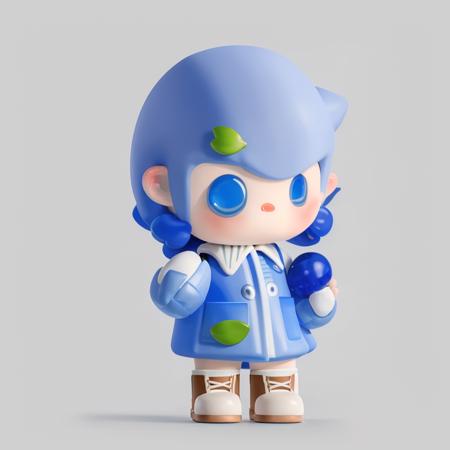 a boy ,blue hair,   coat,green   hair,standing split, Soft light, white background <lora:Chibi persona:1>