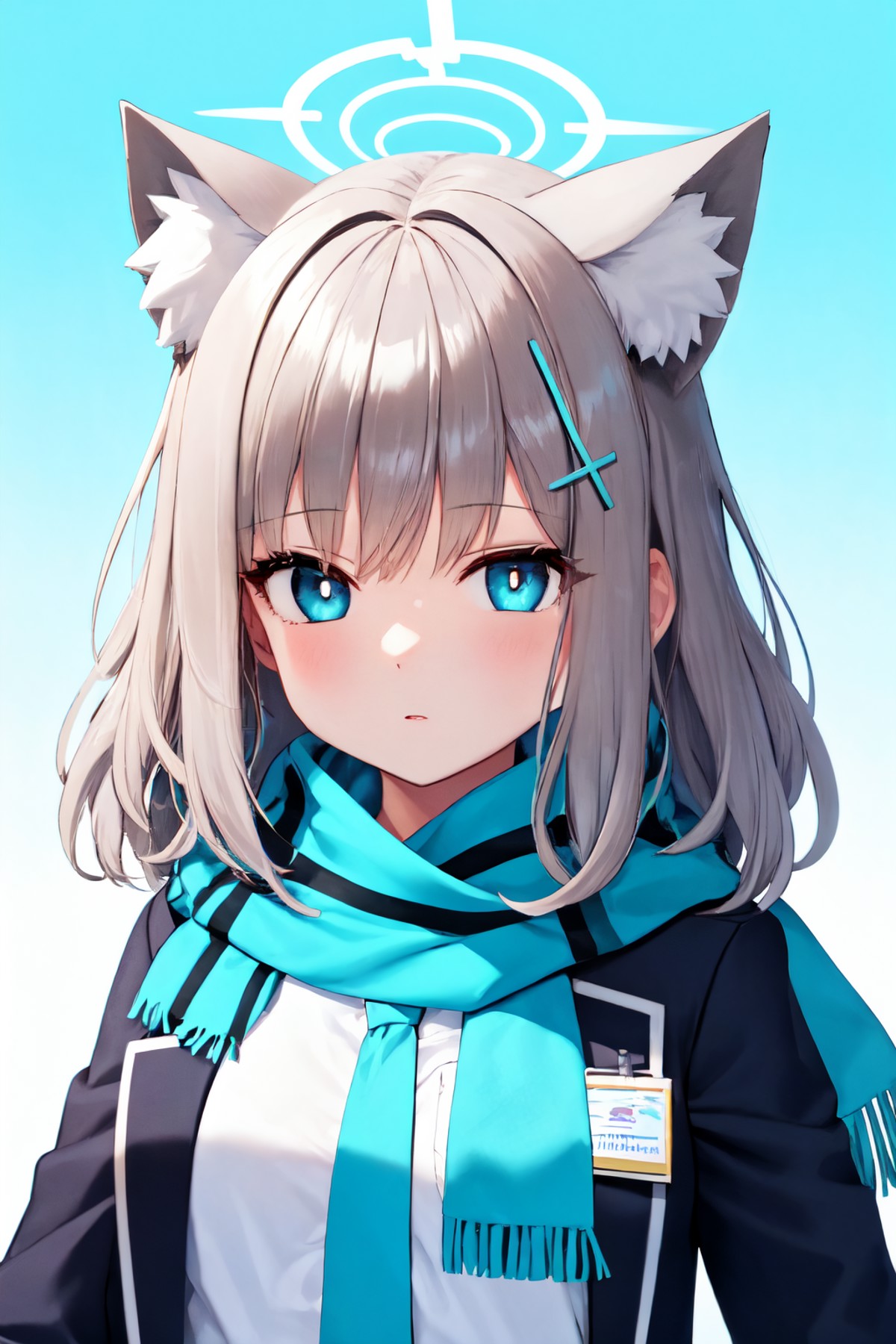best quality, absurdres, masterpiece, extremely clear, ultra-detailed,
1girl, shiroko, halo, animal ears, animal ear fluff...